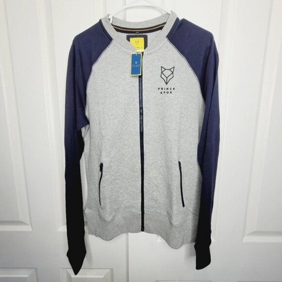 Aeropostale / Prince and Fox Mens Full Zip Sweater xlarge Blue Gray New - Picture 1 of 5